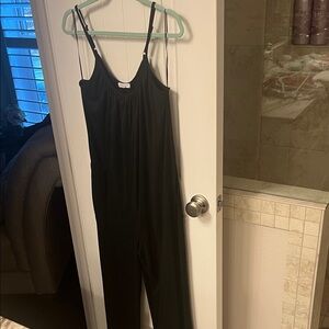 Socialite Elegant Black Spaghetti Strap wide leg jumpsuit
